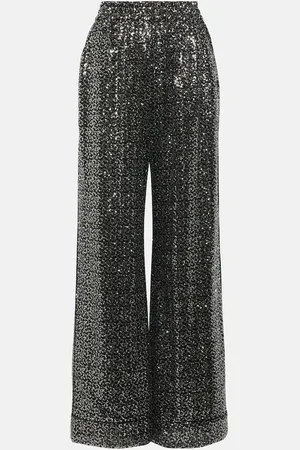 Dolce & Gabbana Sequined high-rise wide-leg pants