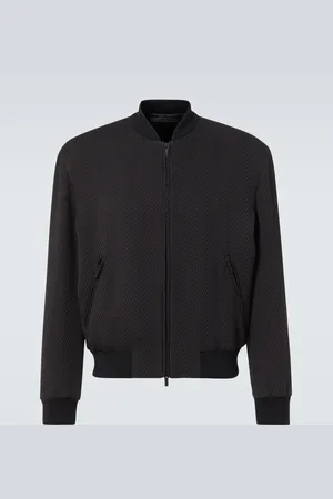 Giorgio Armani Chevron silk-blend blouson
