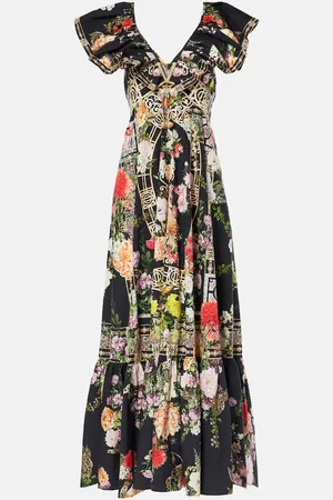 Camilla Ruffled floral cotton maxi dress