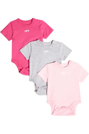 OFF-WHITE Baby set of 3 cotton bodysuits