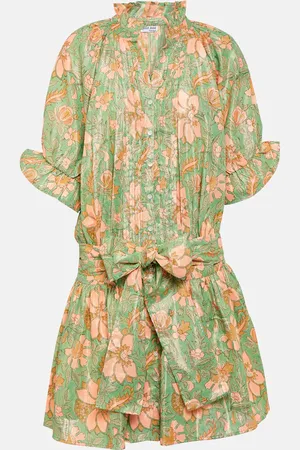 Juliet Dunn Floral cotton-blend lamÃ© minidress