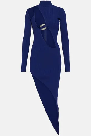 DAVID KOMA Cutout ribbed-knit minidress