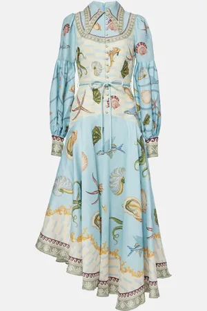 ALÉMAIS Bath House printed linen-blend shirt dress