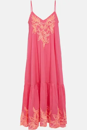 Juliet Dunn Colorblocked cotton maxi dress