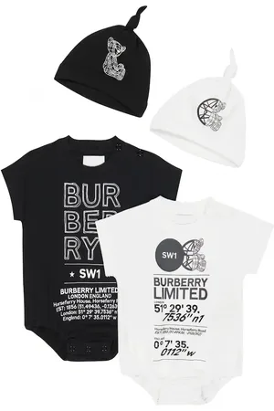 Burberry Baby set of 2 cotton-blend bodysuit and beanies
