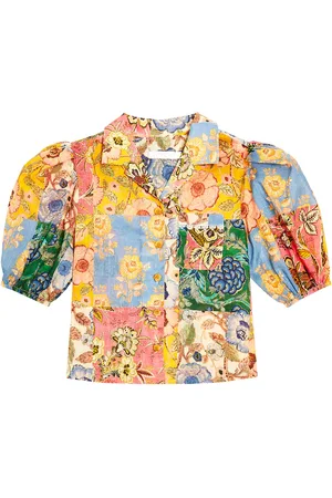 ZIMMERMANN Junie patchwork puff-sleeve shirt