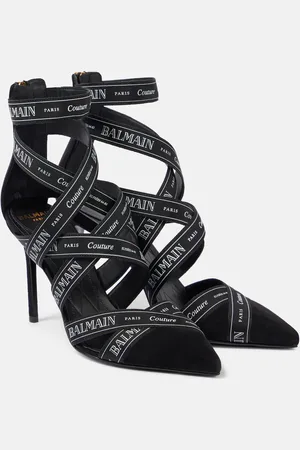 Balmain 95 logo suede sandals