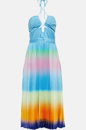 Simkhai Annita halterneck pleated midi dress