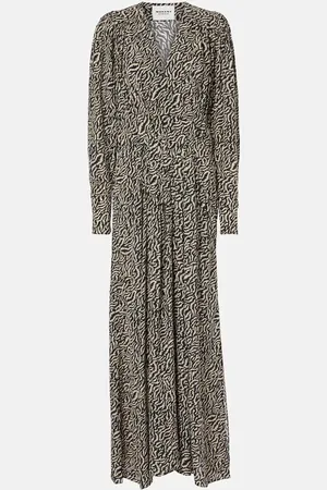 Marant Etoile Vonick printed crÃªpe de chine maxi dress