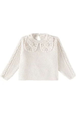Louise Misha Hilda crochet-trimmed cotton sweater