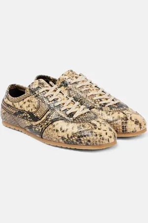 DRIES VAN NOTEN Snake-effect leather sneakers