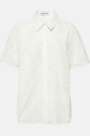 Self-Portrait Embroidered cotton shirt