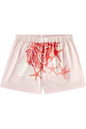 VERSACE Printed cotton poplin shorts