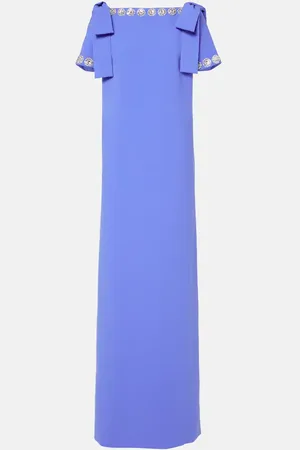 Carolina Herrera Embroidered bow-detail crÃªpe gown