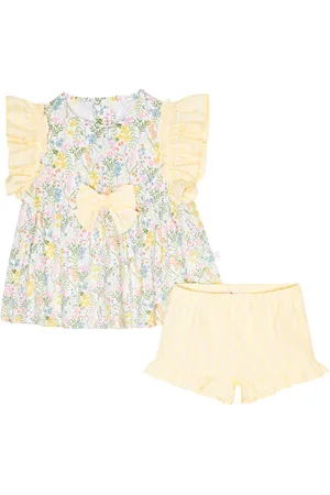Il gufo Baby set of cotton dress and bloomers