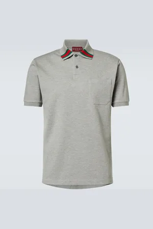 Gucci Web Stripe cotton-blend piquÃ© polo shirt