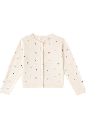 BONPOINT Feli logo embroidered cotton cardigan