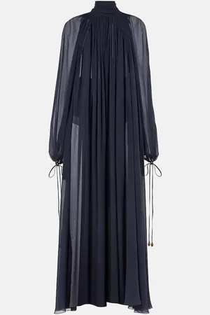 Chloé Gathered silk georgette maxi dress