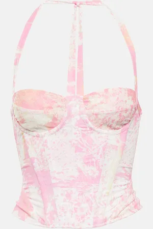 Roberta Einer Floral halterneck corset