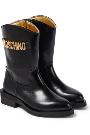 Moschino Logo patent leather cowboy boots