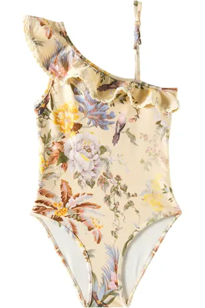 ZIMMERMANN Tallow ruffled floral swimsuit