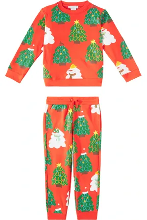 Stella McCartney Printed cotton jersey sweatshirt and sweatpants set