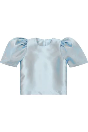 CAROLINE BOSMANS Puff-sleeve satin top