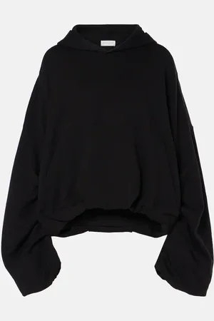 DRIES VAN NOTEN Oversized draped cotton jersey hoodie