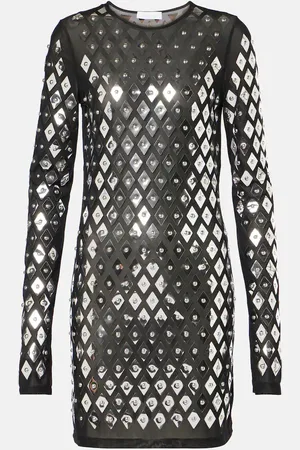 Paco rabanne Studded jersey minidress