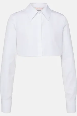 VALENTINO Cropped cotton poplin shirt