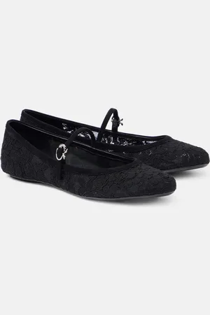Gianvito Rossi MJ leather-trimmed lace ballet flats