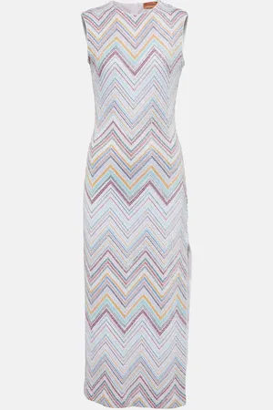 Missoni Zig-zag bouclÃ© knit midi dress