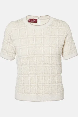 Gucci Checked lamÃ© wool-blend jacquard top