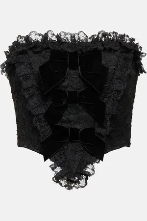 Alessandra Rich Bow-detail lace corset top