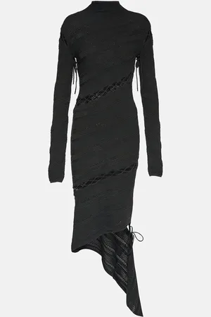 DION LEE Asymmetric pointelle minidress
