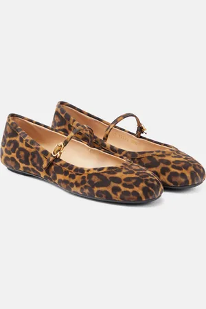 Gianvito Rossi Carla leopard-print suede ballet flats