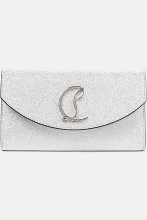 Christian Louboutin Loubi54 glitter leather clutch