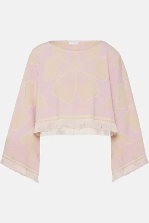 ZIMMERMANN Pop floral cotton terry crop top