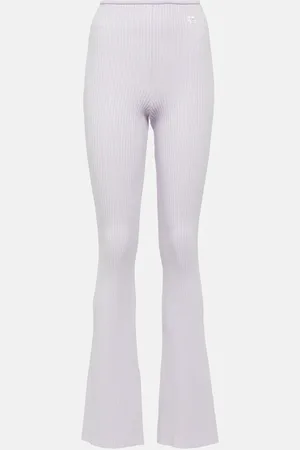 Courrèges Reedition ribbed-knit flared pants