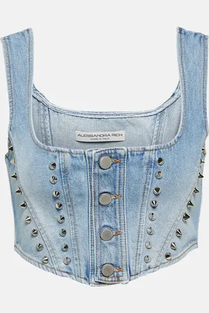 Alessandra Rich Denim crop top