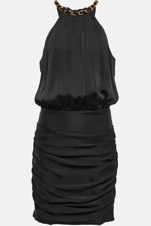 VERONICA BEARD Chain halterneck silk-blend minidress