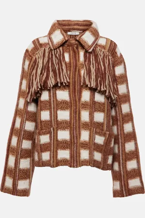 Dorothee Schumacher Dizzy fringed checked jacquard jacket