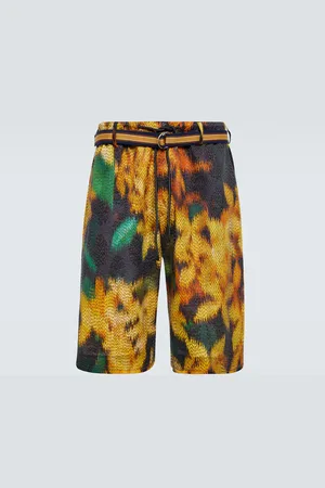 DRIES VAN NOTEN Printed layered Bermuda shorts
