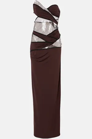 Nensi Dojaka Sequined draped gown