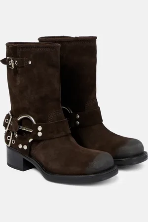 Miu Miu Studded suede ankle boots