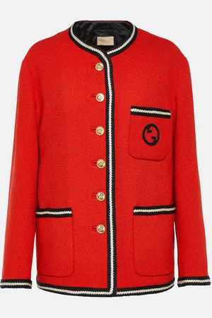 Gucci GG embroidered wool-blend tweed jacket