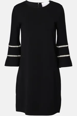 Carolina Herrera Embellished wool-blend minidress