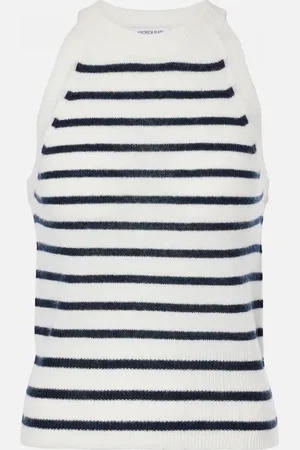 VERONICA BEARD Myrick striped cashmere top