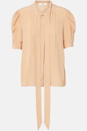 Chloé LavalliÃ¨re silk crÃªpe de chine blouse