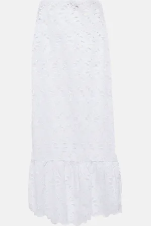 Giambattista Valli Broderie anglaise cotton midi skirt